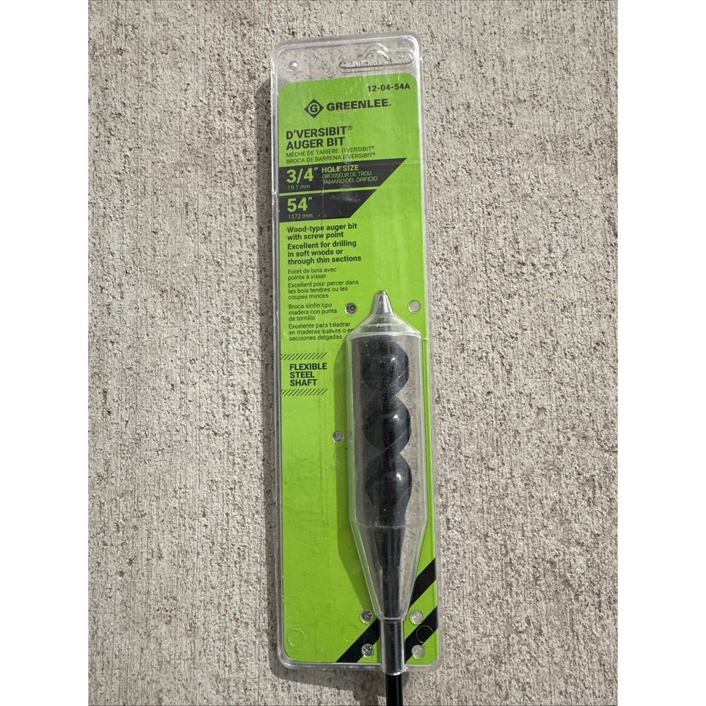 Greenlee 12-04-54A D'Versibit Auger Bit, 3/4" Hole Size, 54" Length #832 {FF}